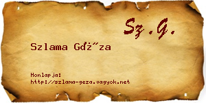 Szlama Géza névjegykártya