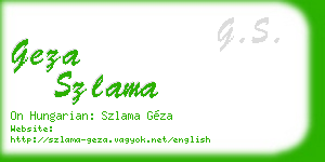 geza szlama business card